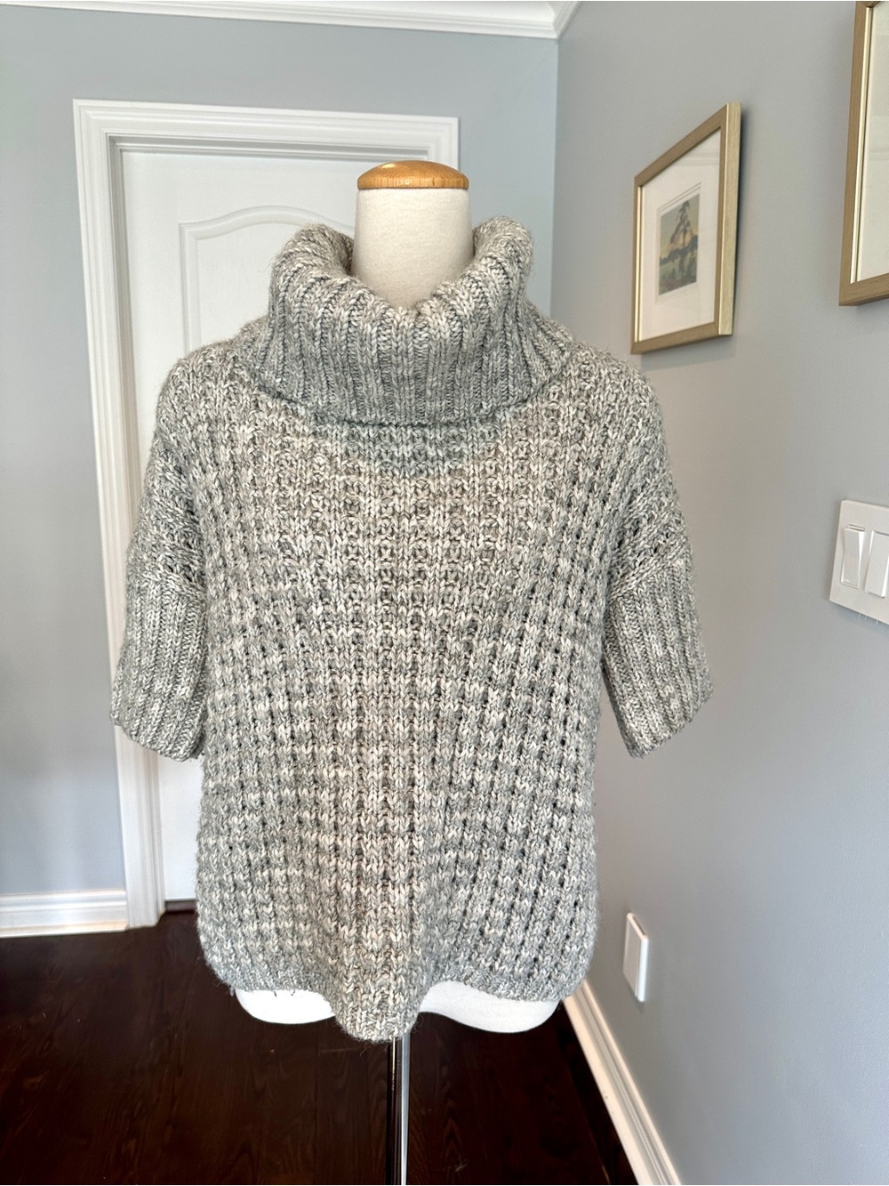 MEXX Heather Gray Chunky Knit Turtleneck Sweater